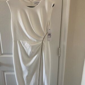 Calvin Klein Women's Ivory Midi Dress